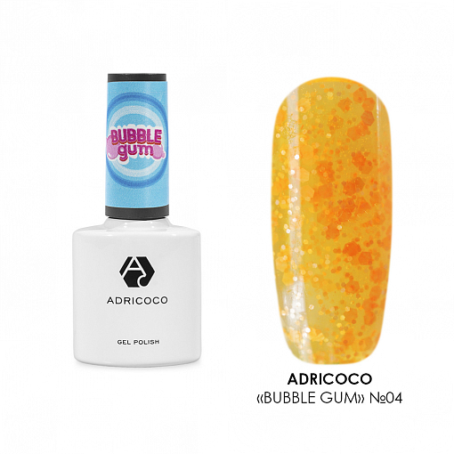 Adricoco, Bubble gum - гель-лак с цветной неоновой слюдой №04, 8 мл