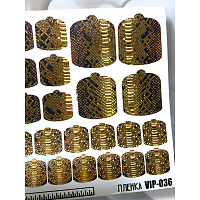 Anna Tkacheva, наклейки пленки для педикюра с фольгой VIP-036