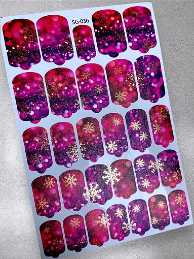 Anna Tkacheva, фольгированные наклейки пленки для дизайна ногтей SG-036