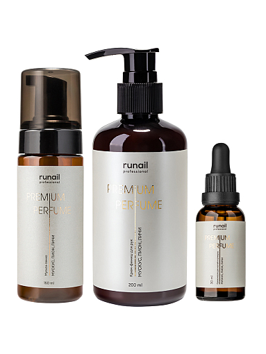 RuNail, набор №140 парфюмированная мульти-пенка, крем-финиш и сухое масло для ногтей и кутикулы