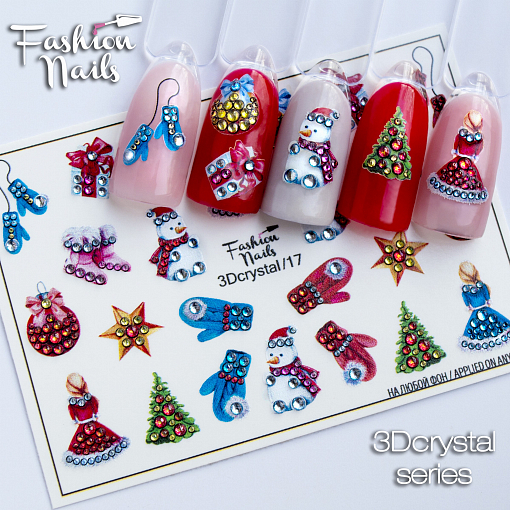 Fashion Nails, слайдер-дизайн "3D crystal" №17