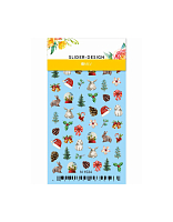 Milv, набор №9 слайдеры дизайн для ногтей (новый год, зима, котята, зайчики, снежинки), 4 шт