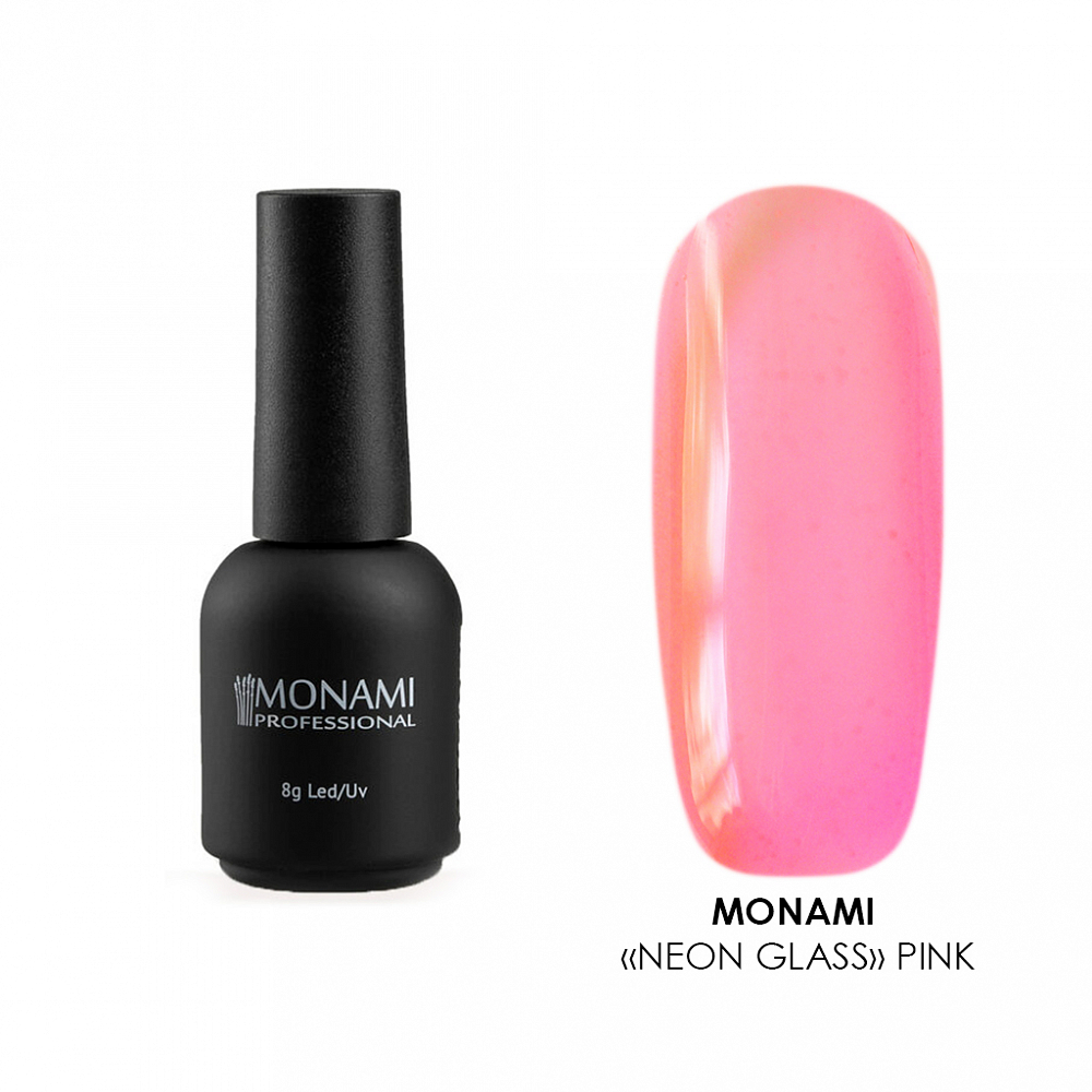 Monami, гель-лак Neon glass (Pink), 8 гр
