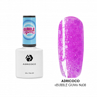 Adricoco, Bubble gum - гель-лак с цветной неоновой слюдой №08, 8 мл