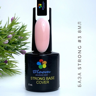 

Bloom, Absolute color - жесткая база для гель-лака Strong (светлый розовый №3), 8 мл, Розовый;розово-коралловый;пурпурный;камуфлирующий