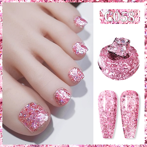 Born Pretty, PRO Gel Polish - гель-лак с блестками C058, 15 мл