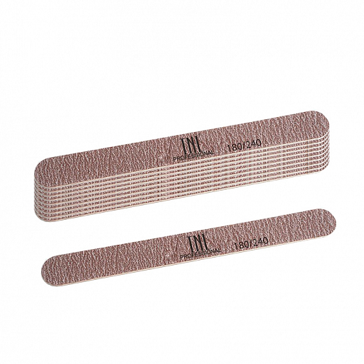 TNL, набор пилок для ногтей тонкая 180/240 улучшенное качество (деревян.основа, коричневые), 10 шт