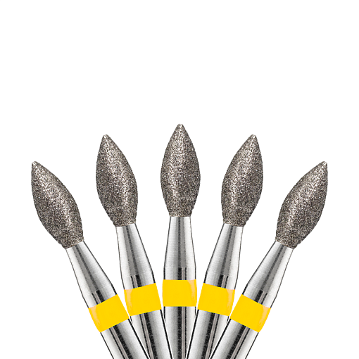 Кристалл, набор фрез алмазная почка 836.104.254.050.023 L050 (супермелкая, d2.3мм), 5 шт