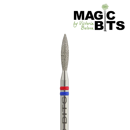 Magic Bits, набор алмазная фреза пламя (2.1 мм, средне-мягкая), 2 шт