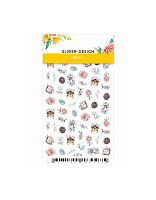 Milv, набор №3 слайдеры дизайн для ногтей (осень, листья, цветы, котики), 4 шт