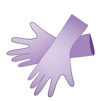 Irisk, перчатки нитриловые неопудренные (04 фиолетовые, размер S), 47-50 пар