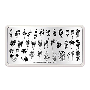 Born Pretty, пластина для стемпинга 12*6 см (FLOWERS-N15)