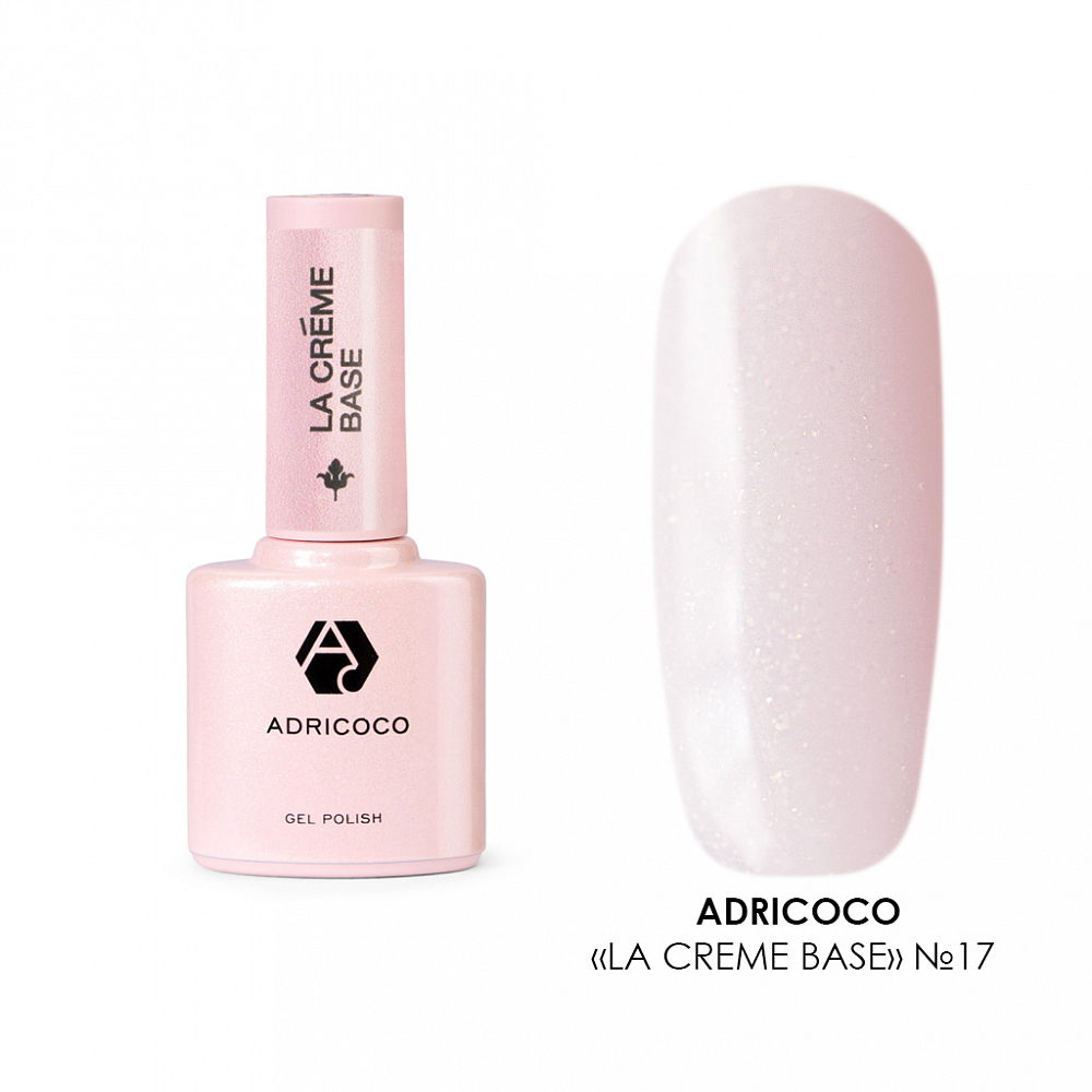 Adricoco, La creme base - камуфлирующая база №17 (пастельный розовый с шиммером), 10 мл