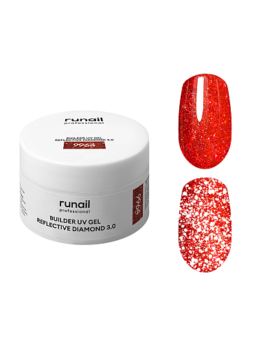 RuNail, BUILDER UV GEL REFLECTIVE DIAMOND 3.0 - моделирующий УФ-гель светоотражающий №9964, 15 гр