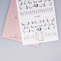 Una Luna, слайдер-дизайн для ногтей Flowers (GT019)