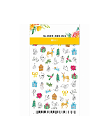 Milv, набор №6 слайдеры дизайн для ногтей (новый год, зима, птички, зайчики, цветы), 4 шт