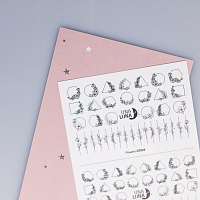 Una Luna, слайдер-дизайн для ногтей Flowers (GT019)