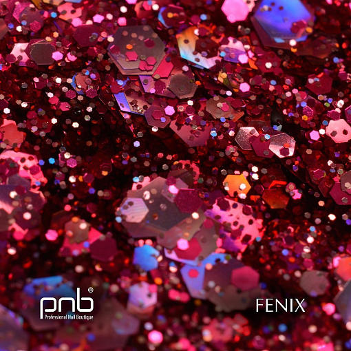 PNB, 3D Mix&Shine Gel - гель для дизайна с блестками и поталью №05 (Феникс), 5 мл