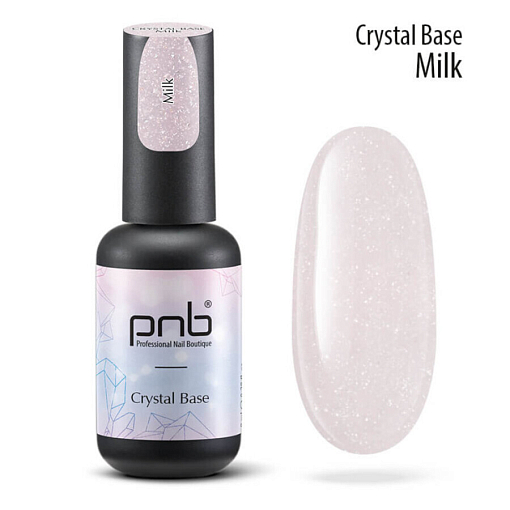 PNB, Crystal Base - светоотражающая база для гель-лака (молочная), 8 мл