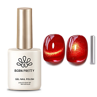 Born Pretty, Red Cat eye gel MY243 - набор гель-лак "кошачий глаз" и магнит для гель-лака, 15 мл