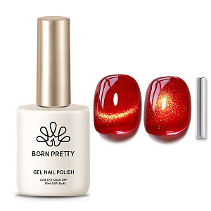 Born Pretty, Red Cat eye gel MY243 - набор гель-лак "кошачий глаз" и магнит для гель-лака, 15 мл