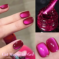 Born Pretty, Cat Eye Gel Rose Red - набор гель-лак "кошачий глаз" и магнит для гель-лака, 15 мл
