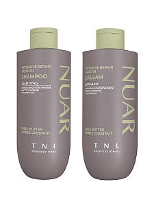 TNL, набор №233 шампунь и бальзам для волос интенсивное кератиновое восстановление NUAR, 2 х 400 мл