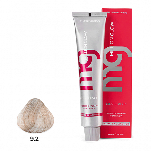 TNL, Million glow Silk protein - крем-краска для волос (9.2 очень светлый блонд фиолетовый), 100 мл