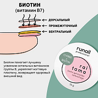 RuNail, Raitama - гипоаллергенный камуфлирующий гель с биотином №8256, 15 гр