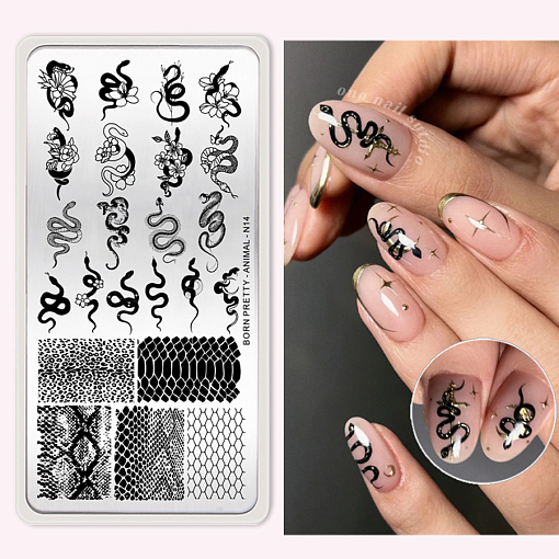 Born Pretty, пластина для стемпинга 12*6 см (ANIMAL-N14)