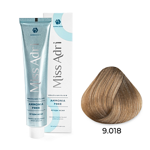 Adricoco, Miss Adri Brazilian Elixir Ammonia free - крем-краска для волос (оттенок 9.018), 100 мл