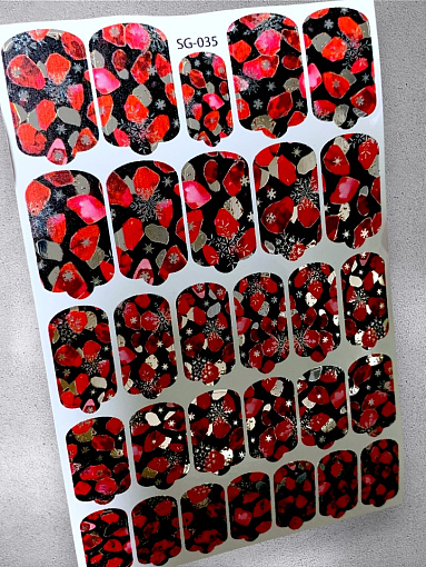 Anna Tkacheva, фольгированные наклейки пленки для дизайна ногтей SG-035