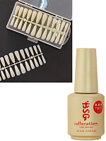 Микс набор №10 жесткая база прозрачная, типсы гелевые молочные 144 шт