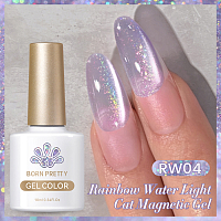 Born Pretty, Rainbow Water Light Cat Magnetic Gel - гель-лак "кошачий глаз" RW-04, 10 мл