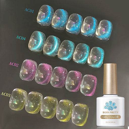 Born Pretty, Auroras Cat Magnetic Gel - светоотражающий гель-лак "кошачий глаз" AC-06 , 10 мл