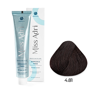 Adricoco, Miss Adri Brazilian Elixir Ammonia free - крем-краска для волос (оттенок 4.81), 100 мл