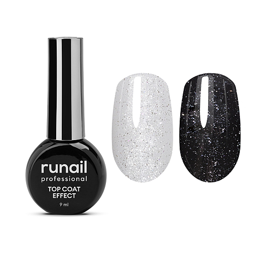 RuNail, Top Сoat EFFECT SILVER SHINE - глянцевый топ для гель-лака №9911 (без л/с), 9 мл RuNail, Top Сoat EFFECT SILVER SHINE - глянцевый топ для гель-лака №9911 (без л/с), 9 мл
