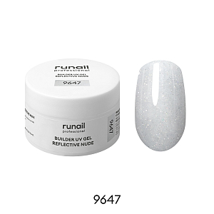 RuNail, BUILDER UV GEL REFLECTIVE NUDE - моделирующий УФ-гель светоотражающий №9647, 15 гр