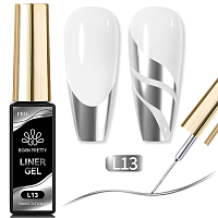 Born Pretty, Metallic Liner Gel - гель-лак с тонкой кистью для дизайна ногтей L13, 10 мл