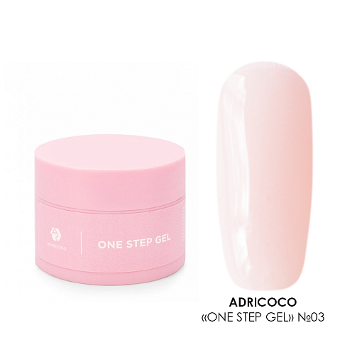 Adricoco, One Step - гель для наращивания ногтей №3 (прозрачный насыщенный розовый), 30 мл