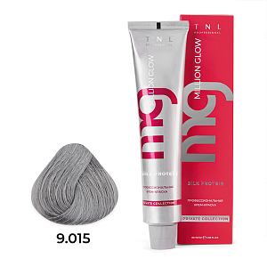 TNL, Million glow Silk protein - крем-краска для волос (9.015 Светлый блонд пастель.стальной), 60 мл