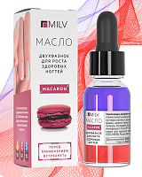 Milv, укрепляющее двухфазное масло для ногтей "MACARON", 15 мл