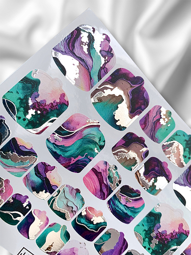 Anna Tkacheva, наклейки пленки для педикюра с фольгой VIP-081