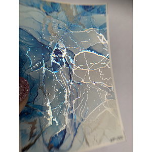 Anna Tkacheva, слайдер-дизайн фольгированная акварель (серебро) Alcohol ink NF-002