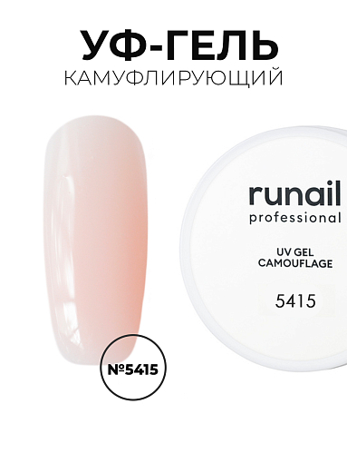 Runail, камуфлирующий жидкий Уф-гель самовыравнивающийся №5415/1 (Холодный нюд), 15 мл