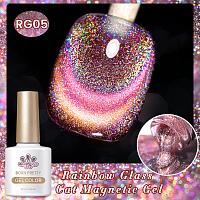 Born Pretty, Rainbow Glass Cat Magnetic Gel - светоотражающий гель-лак кошачий глаз RG05, 10 мл