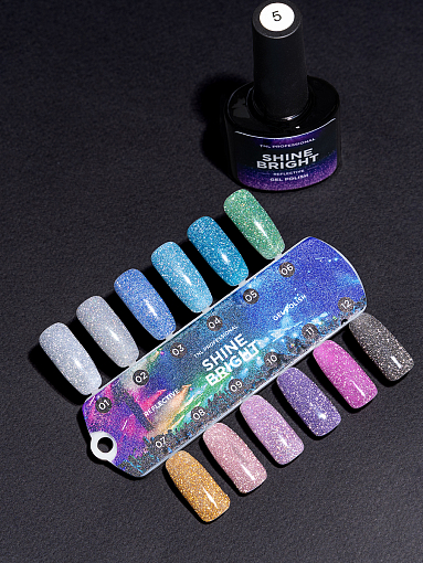 TNL, набор светоотражающих гель-лаков Shine bright (12 оттенков по 10 мл)