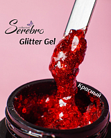 Serebro, гель-лак "Glitter gel" (красный), 5 мл