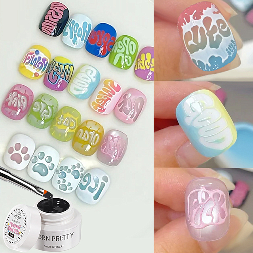 Born Pretty, гель для дизайна ногтей Poke Nail Gel white (белый), 5 гр