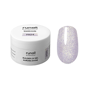 RuNail, BUILDER UV GEL AURORA SHINE - моделирующий УФ-гель c шиммером №9824, 15 гр